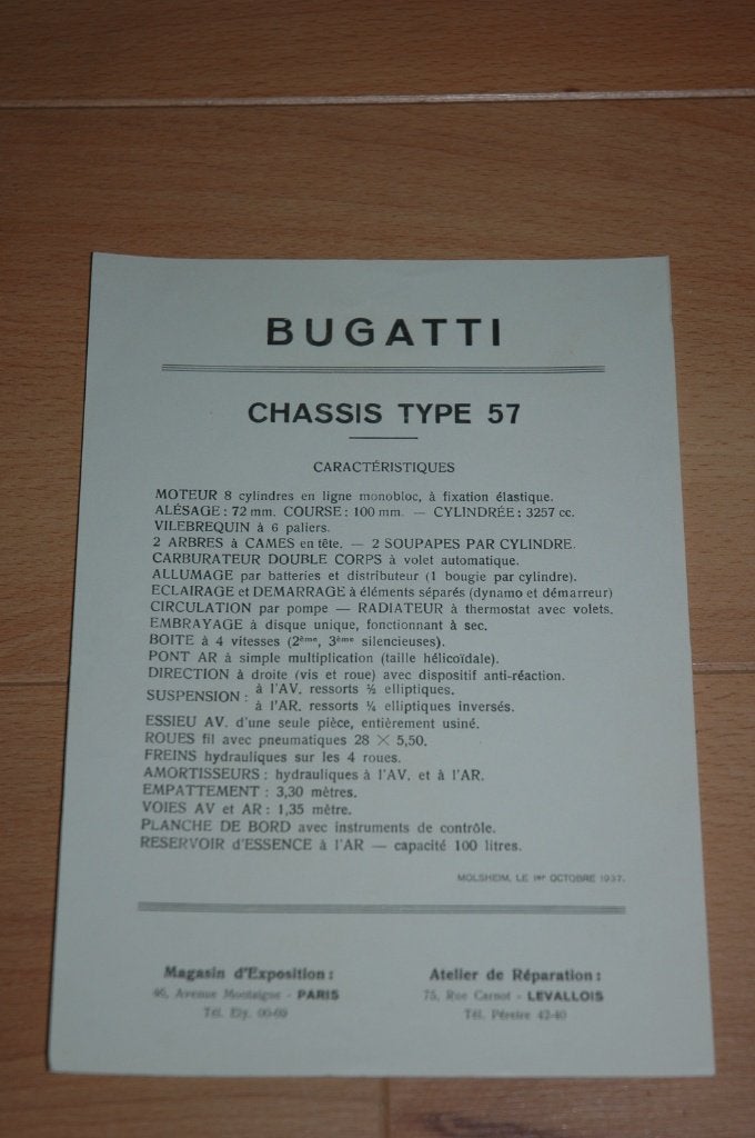 Bugatti Type 57 - 1937, Ophalen of Verzenden, Zo goed als nieuw, Overige merken, Bugatti
