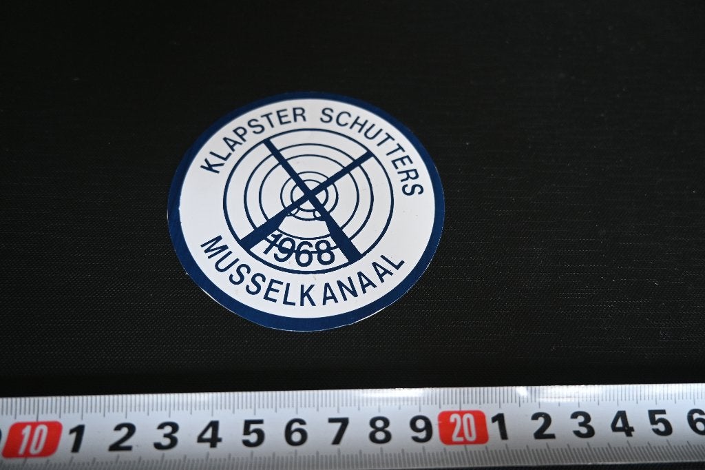 sticker Musselkanaal KLAPSTER SCHUTTERS 1968 schievereniging, Ophalen, Zo goed als nieuw