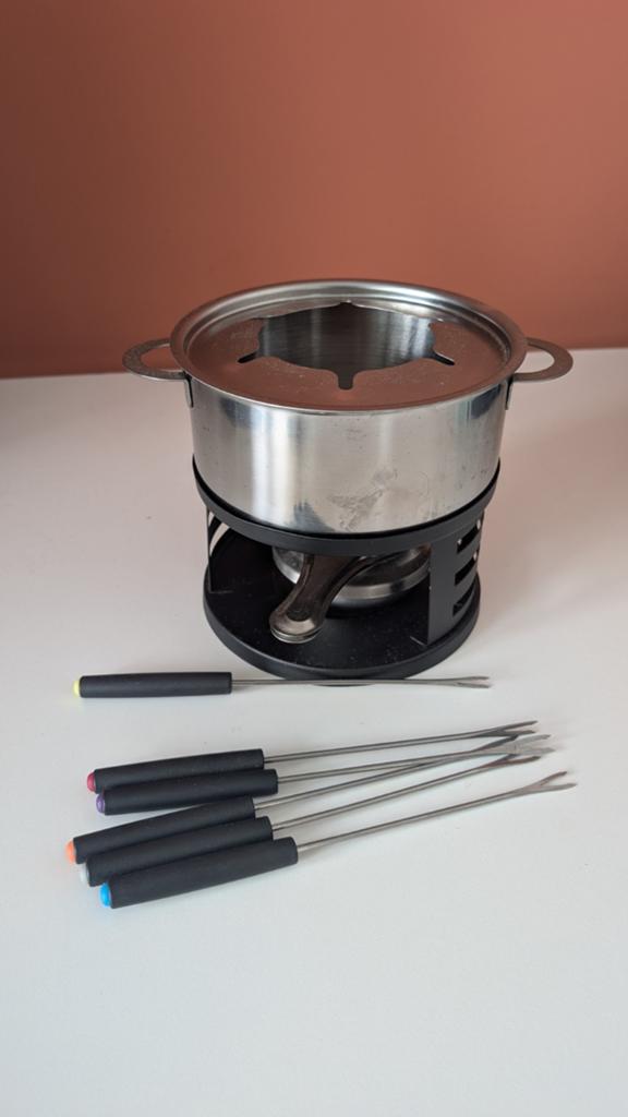 Fonduepan - Fondueset metaal met brander voor 6 personen, Ophalen of Verzenden, Brander, Fondueset