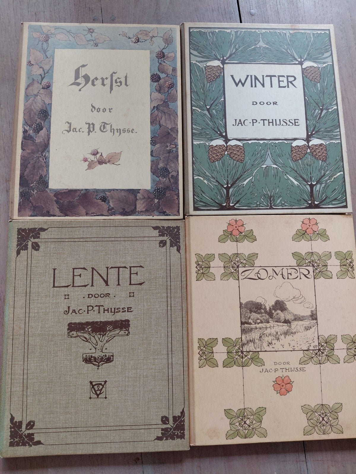 Jac. P. Thijsse - Lente, Zomer, Herfst, Winter (4 delen), Boeken, Ophalen of Verzenden, Gelezen, Natuur algemeen, Jac. P. Thijsse
