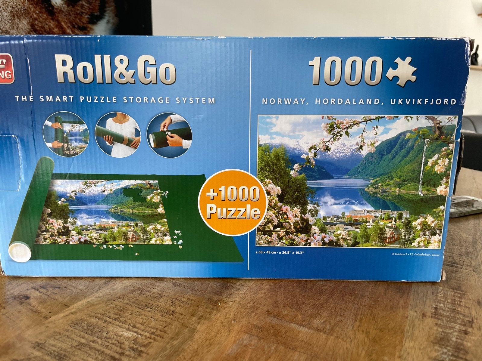 Roll&Go Puzzelmat met 1000 stukjes puzzel Noorwegen, Ophalen of Verzenden, 500 t/m 1500 stukjes, Gebruikt, Legpuzzel