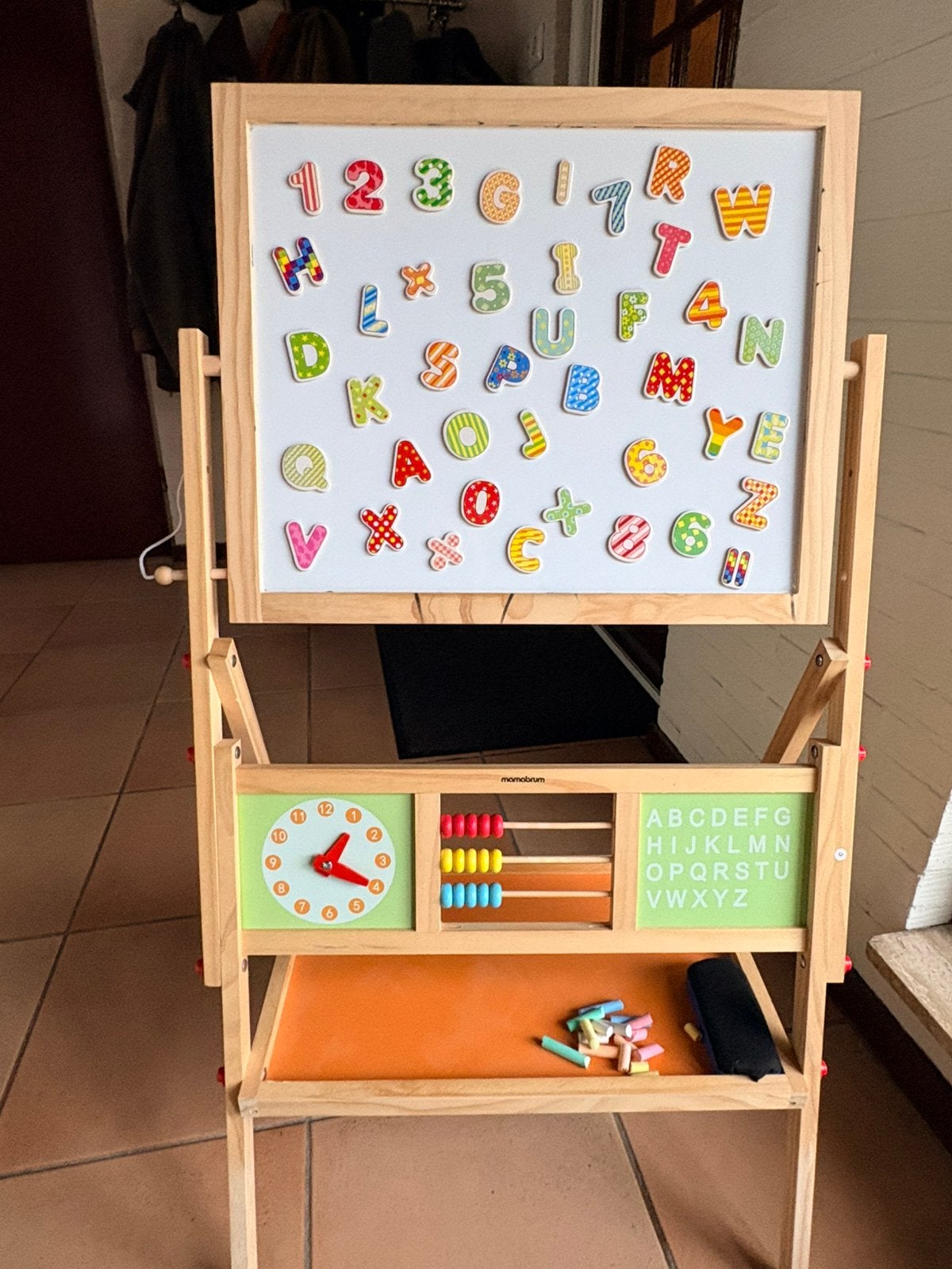 Teken/magneet bord + magneet puzzel, Ophalen, Zo goed als nieuw, Krijtbord