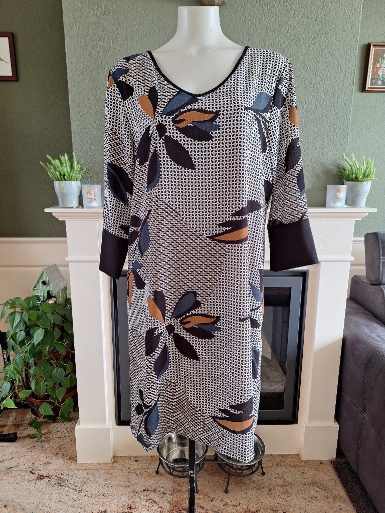 La Fee Maraboutee mooie print jurk 42 L, La Fee Maraboutee, Verzenden, Zwart, Maat 42/44 (L)