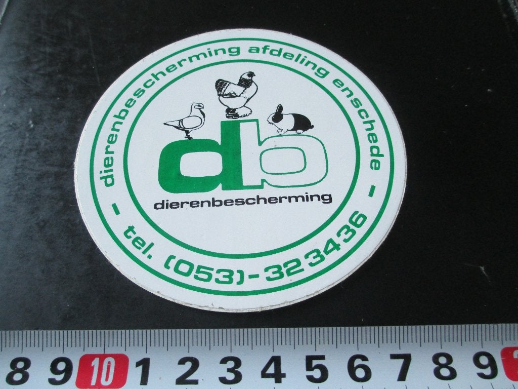 sticker Dierenbescherming afdeling Enschede  053-323436, Ophalen, Zo goed als nieuw