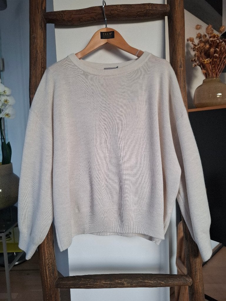 No man's land lanawool trui maat 38/40 twv € 159 nieuw, Maat 38/40 (M), Overige kleuren, Pauw, Nieuw