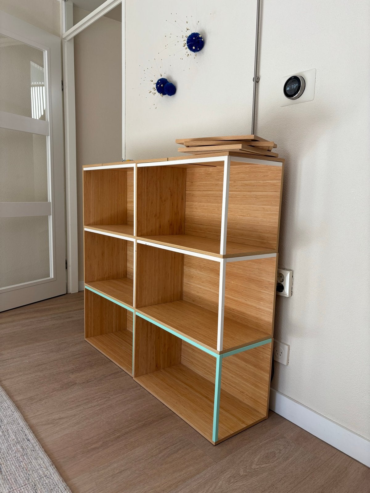 IKEA PS 2014 Opbergkast/Boekenkast Bamboe, Ophalen, Met plank(en), Gebruikt, 100 tot 150 cm