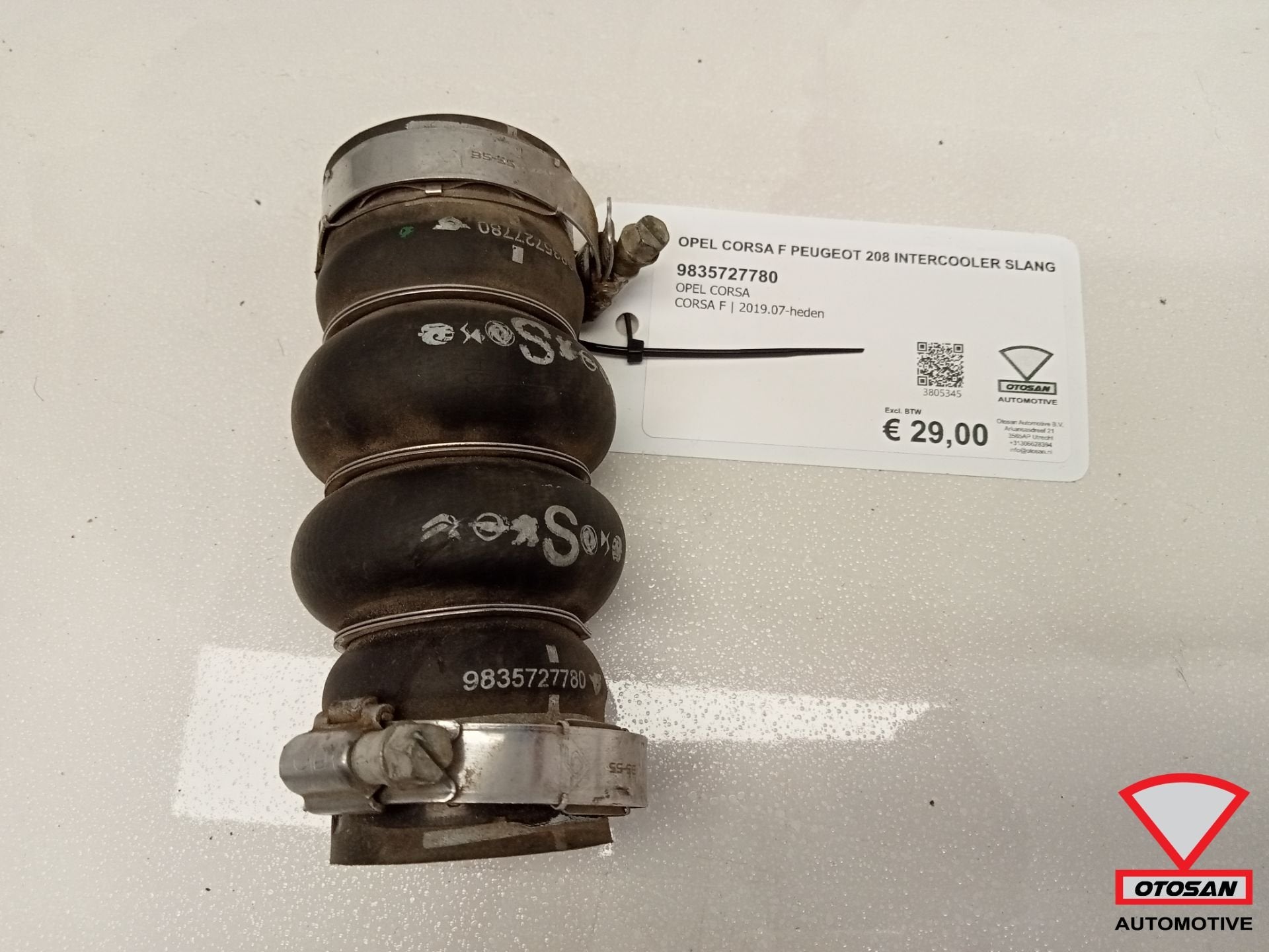 Opel Corsa F Peugeot 208 2019+ Intercooler Slang 9835727780, Auto-onderdelen, Gebruikt, Opel Automobile GmbH, Ophalen of Verzenden
