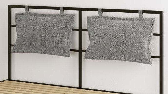 Hoofdbord van Emma metalen bedframe 180X200, Ophalen, Zwart, 180 cm, 200 cm
