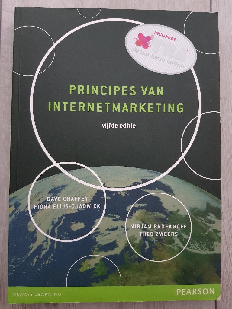 Boek HBO: Principes van Internetmarketing, Boeken, Gelezen, Beta, D. Chaffey, F. Ellis-Chadwick, M. Broekhoff, T. Zweers, HBO