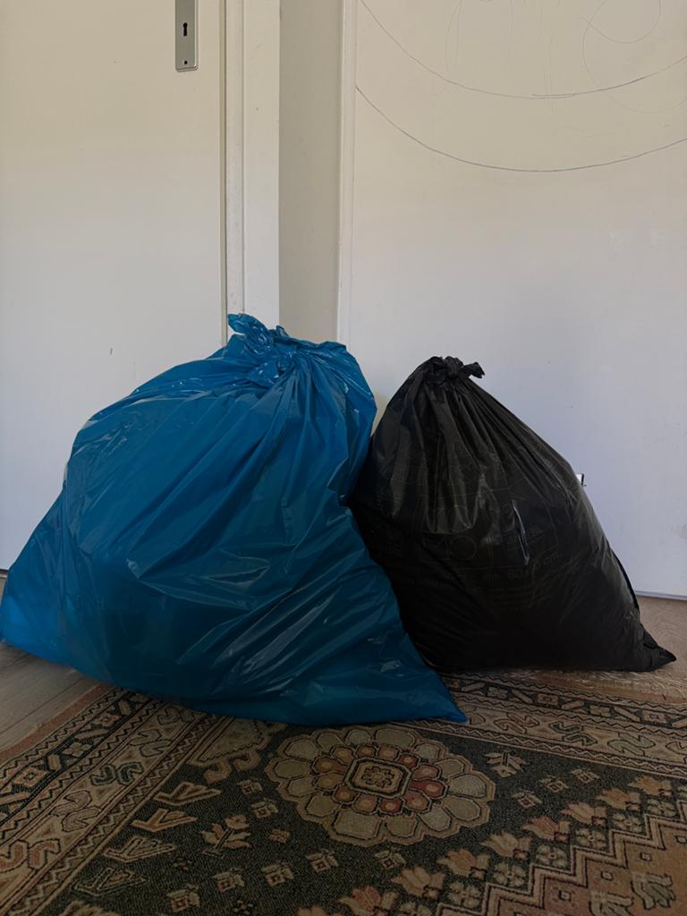 Zakken dames kleding, Ophalen, Gedragen