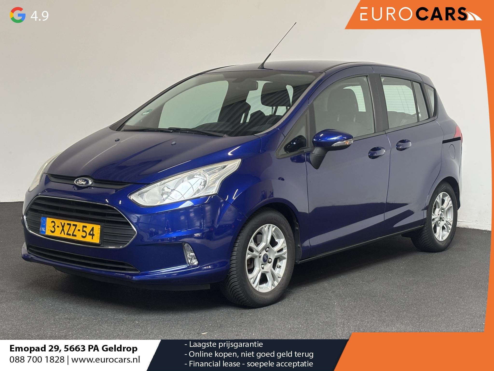 Ford B-Max 1.0 EcoBoost Style Airco, trekhaak afneembaar, NA, Voorwielaandrijving, Euro 5, Gebruikt, 750 kg