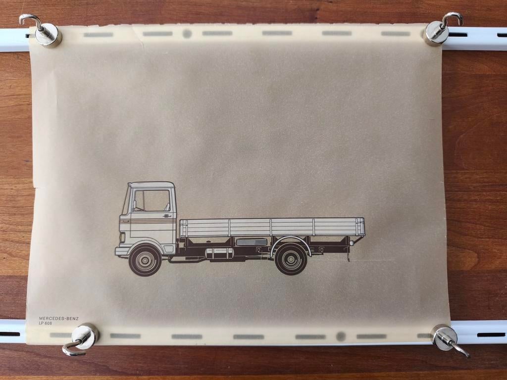 9 Vintage Mercedes-Benz Prenten op Kalkpapier, Ophalen of Verzenden