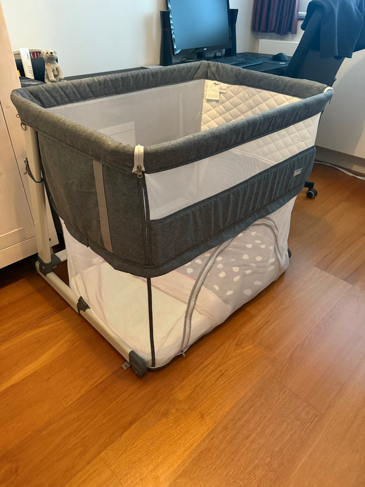 Grote Co-sleeper 90x60 matras - Hoog en laag verstelbaar, Ophalen, Gebruikt, Wieg