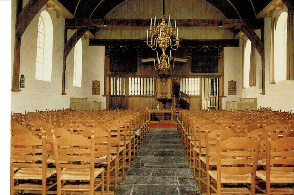 Rijnsaterwoude, interieur Dorpskerk, Ophalen of Verzenden, 1940 tot 1960, Ongelopen, Zuid-Holland