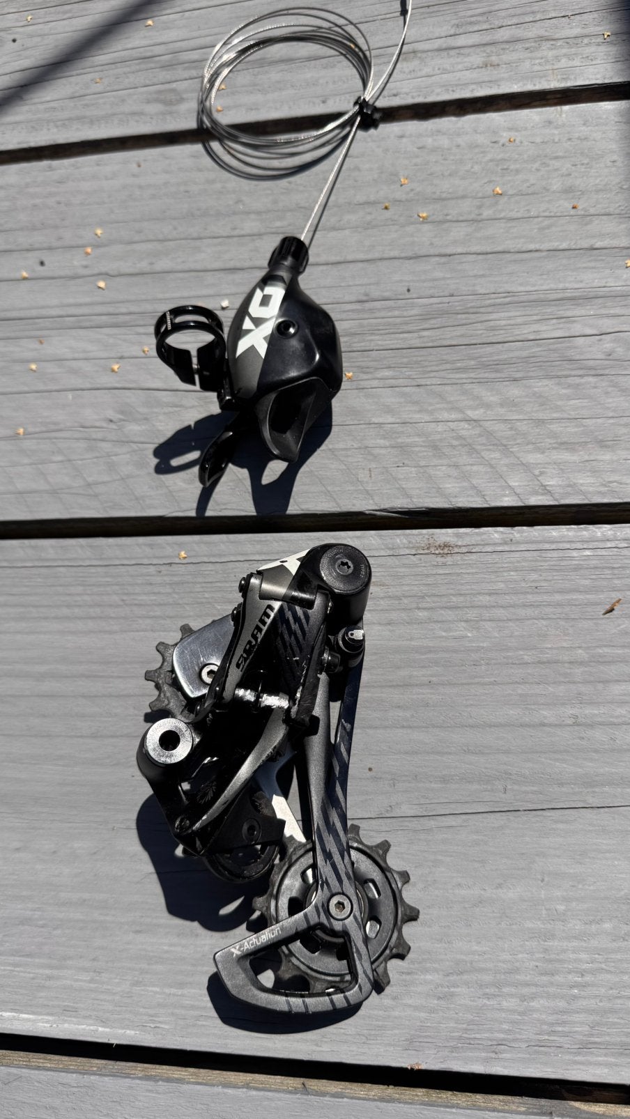 Sram X0 derailleur met shifter X0 compleet, Fietsen en Brommers, Fietsonderdelen, Verzenden, Gebruikt