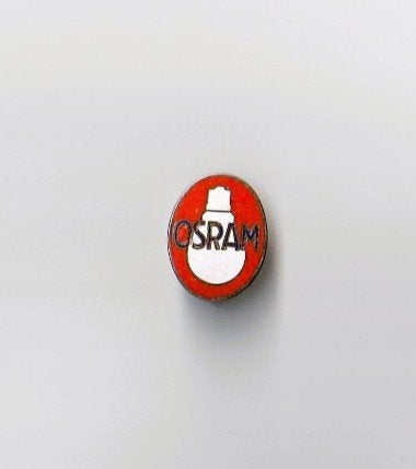 emaille brochespeld OSRAM duitse lampen producent, Ophalen of Verzenden, Gebruikt, Overige onderwerpen, Speldje of Pin