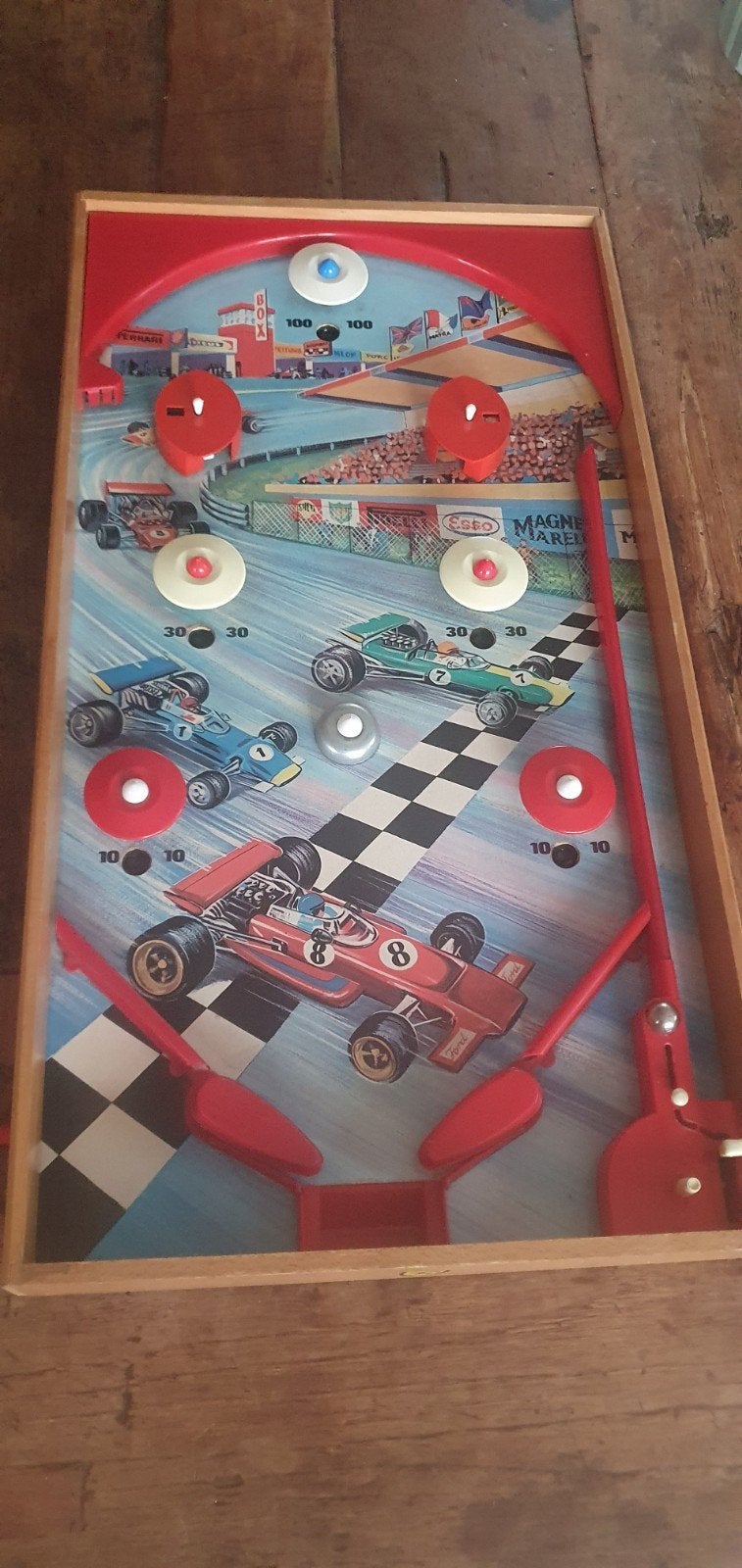 Arco falc Ferrari esso flipperspel 75x40 cm met kogel, Ophalen of Verzenden, Flipperkast