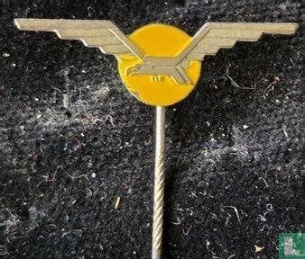 Speldje - Bruynzeel-logo [geel], Verzamelen, Ophalen of Verzenden, Gebruikt, Merk, Speldje of Pin
