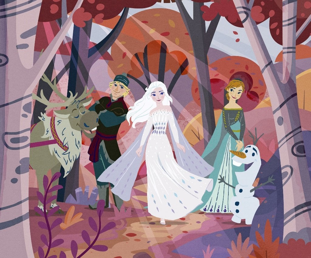 Disney Frozen Forest vlies fotobehang Friendship 300 x 250cm, Verzenden, Nieuw