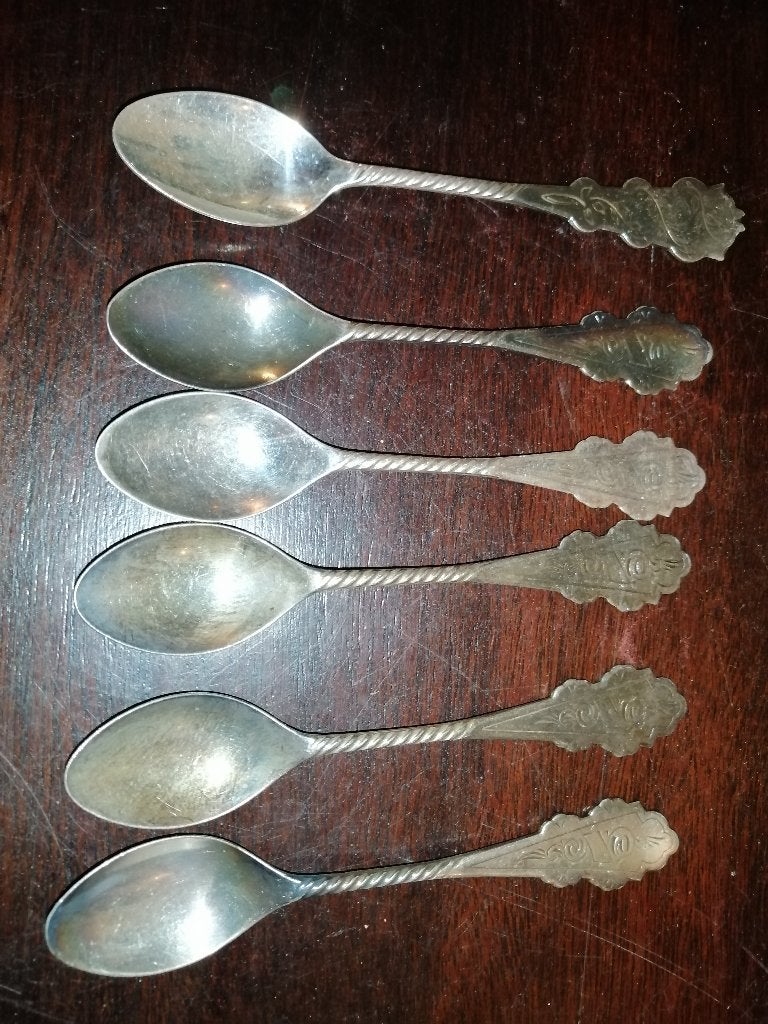 Vintage DE verzilverde theelepels, 6st, Ophalen of Verzenden