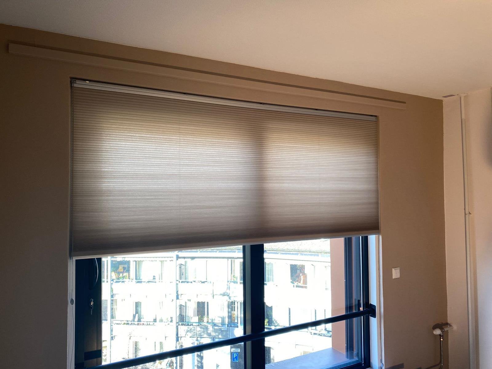 Duo Plisse gordijn, Ophalen, Overige materialen, 215 cm, Beige