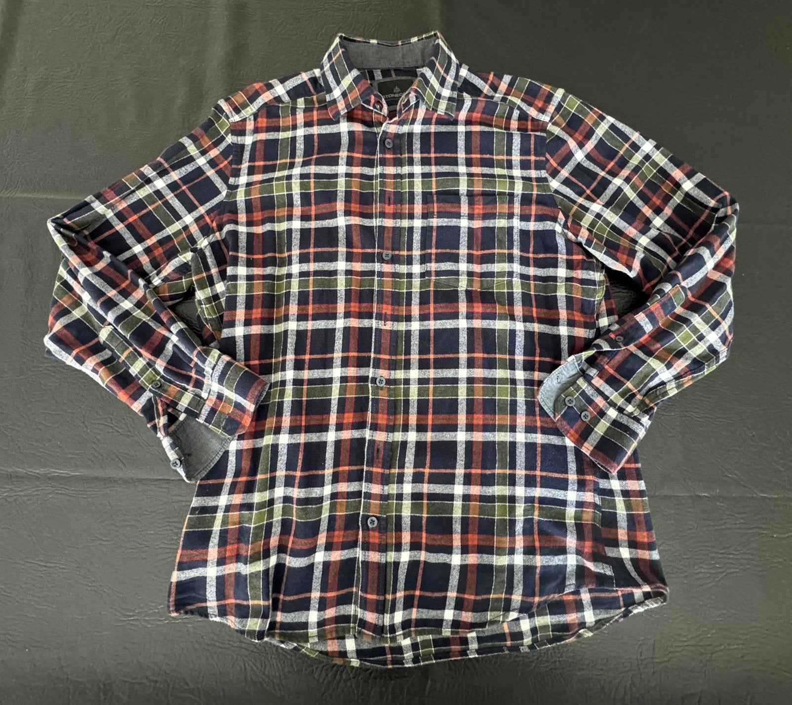 Heren fleece overhemd blouse geruit L stonecast, Ophalen of Verzenden, Zo goed als nieuw, Blauw, Halswijdte 41/42 (L)