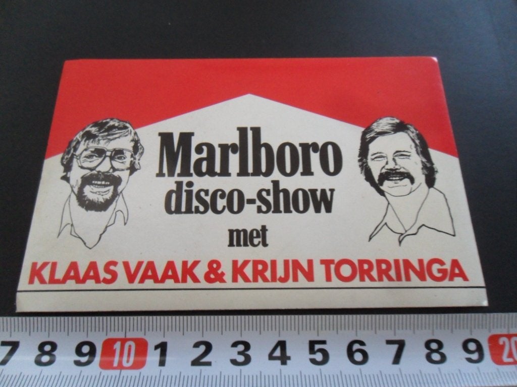 sticker MARLBORO disco-show met Klaas Vaak Krijn Torringa *, Verzamelen, Ophalen of Verzenden, Zo goed als nieuw