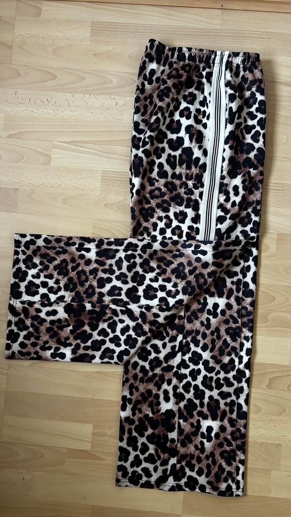 Loavies trackpants, sportieve wijde palazzo pantalon L, XL, ., Beige, Maat 42/44 (L), Ophalen of Verzenden