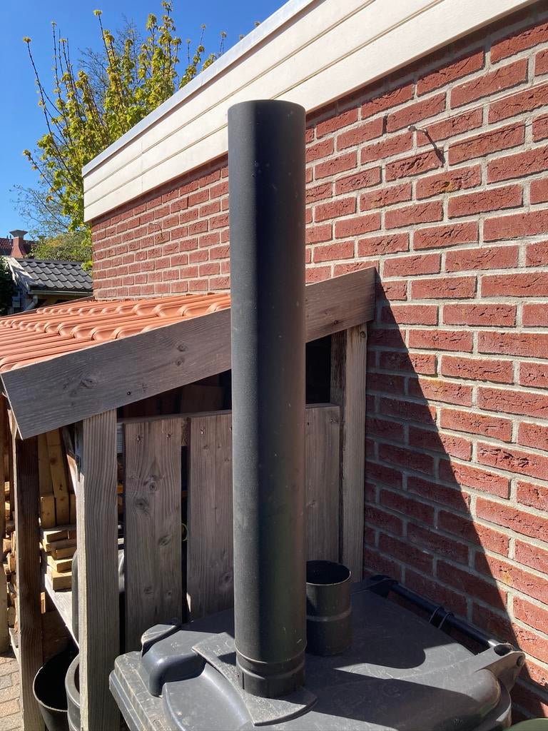 Kachelpijp ø 13cm met verloop 13/12, Ophalen, Gebruikt, Houtkachel, Vrijstaand