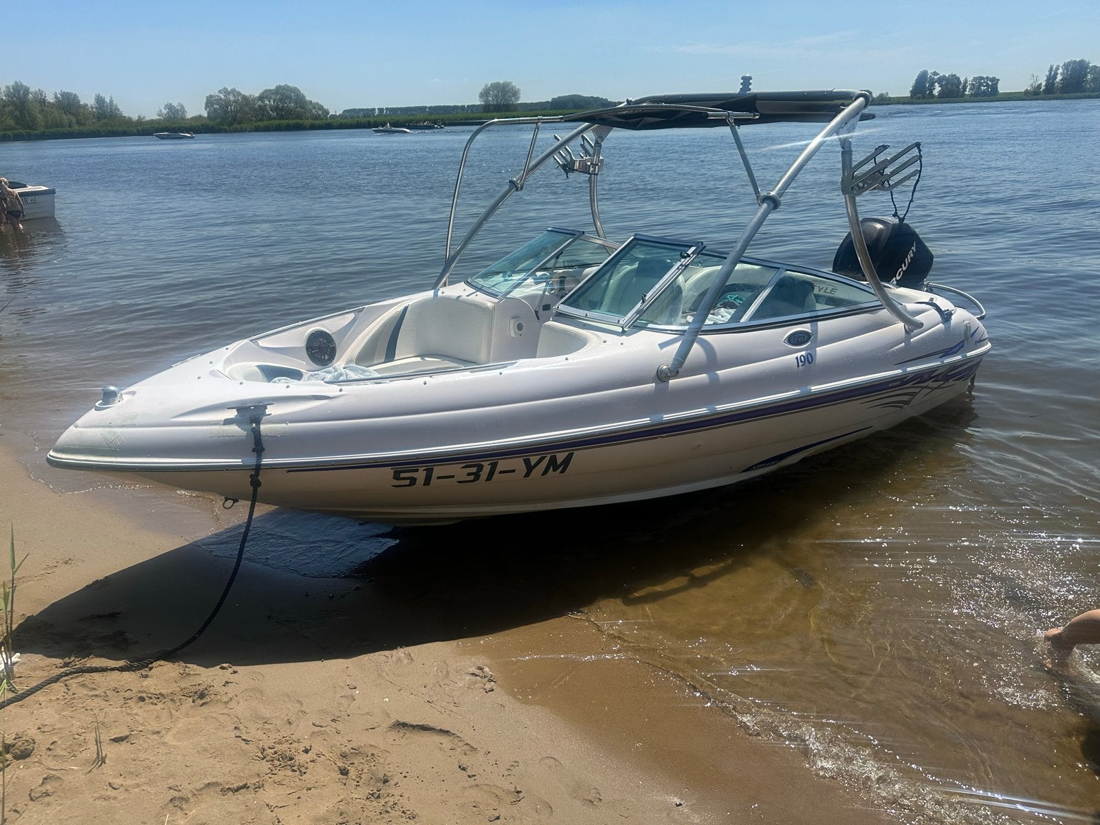 Speedboot Fibrafort 190 bowrider 100pk Mercury met trailer, Ophalen, Overige merken, Gebruikt, 70 tot 120 pk