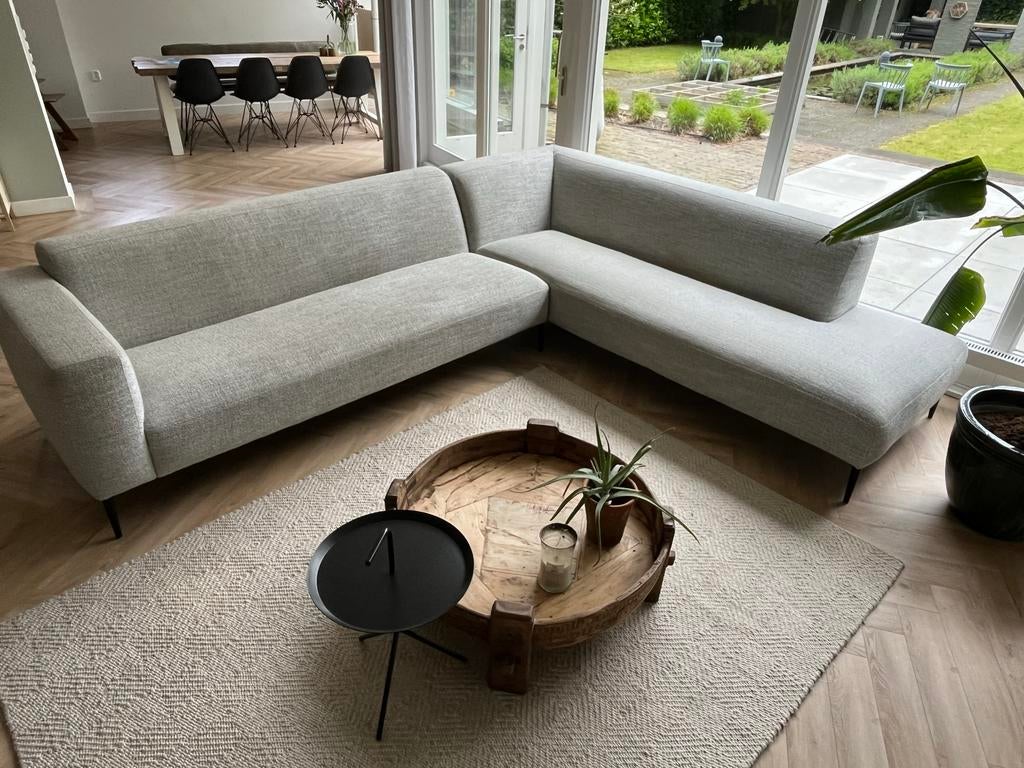 Design hoekbank Koozo Fay - Lichtgrijs gemêleerd, Ophalen, Zo goed als nieuw, Stof