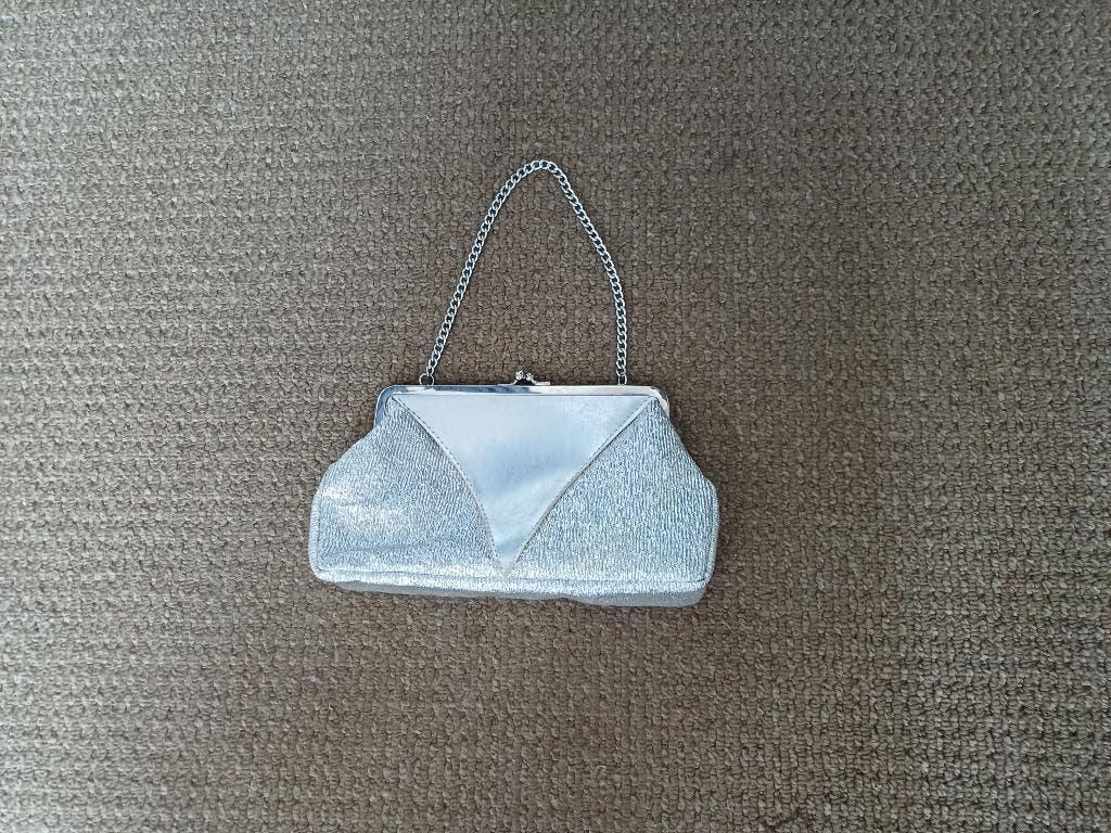 Handtasje clutch voor gala zilver, Ophalen of Verzenden, Zo goed als nieuw, Overige kleuren, Avondtasje