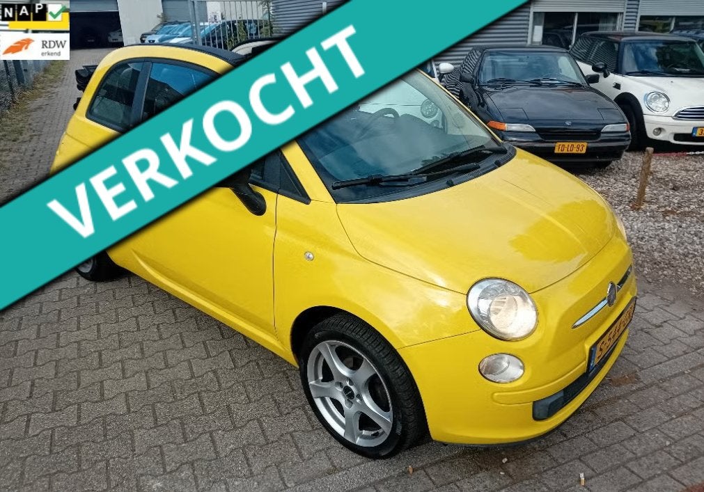 Fiat 500 1.2 CABRIOLET BJ2010 slechts 157dkm! KEURIGE AUTO, Voorwielaandrijving, Euro 5, Stof, 4 cilinders
