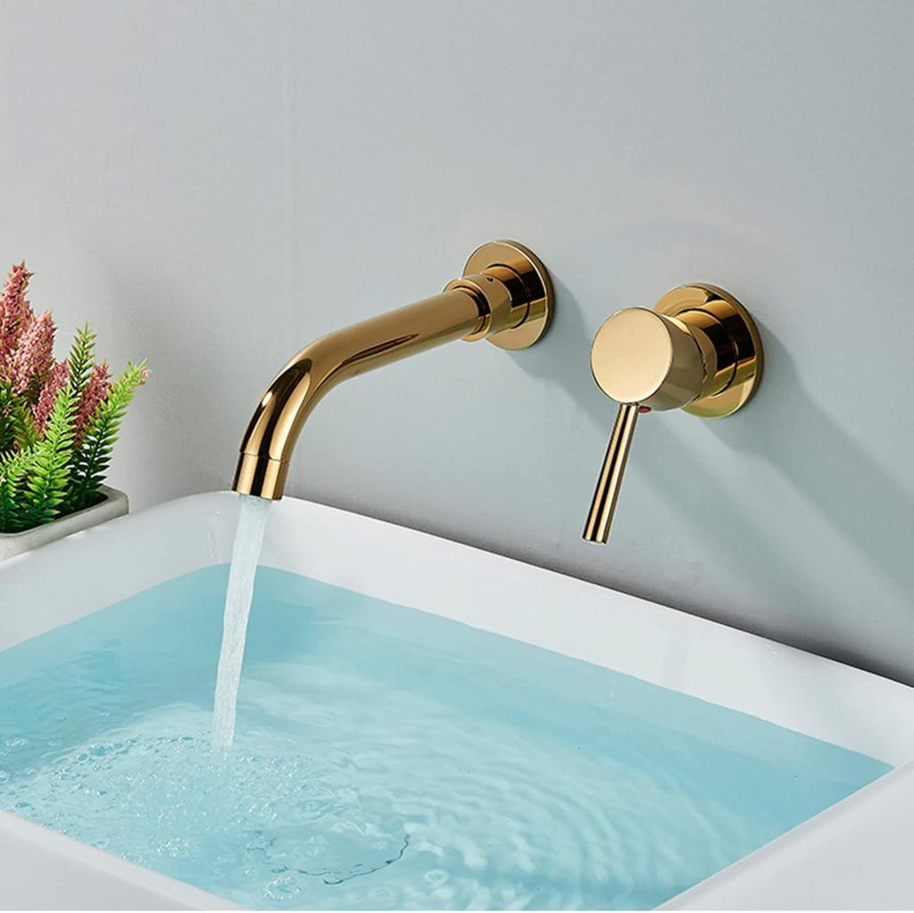 Wandkraan Inbouw wastafelkraan GOUD mengkraan badkamer, Ophalen of Verzenden, Nieuw, Rvs, Kraan
