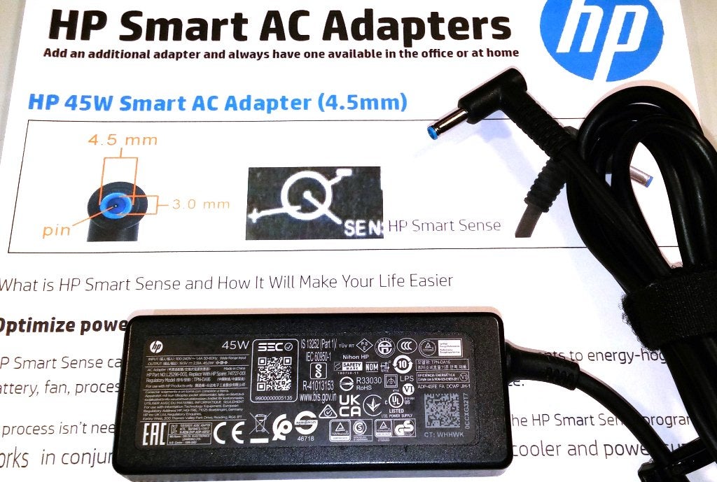 HP Adapter 19.5V 2.31A 45W 741727-001 Oplader 4.5mm BlueTip, Ophalen of Verzenden, Zo goed als nieuw