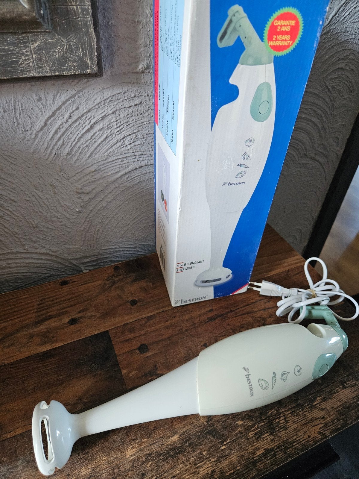 Zgan Bestron staafmixer met 2 snelheden in de doos, Kunststof, Ophalen of Verzenden, Zo goed als nieuw, Snijmachine