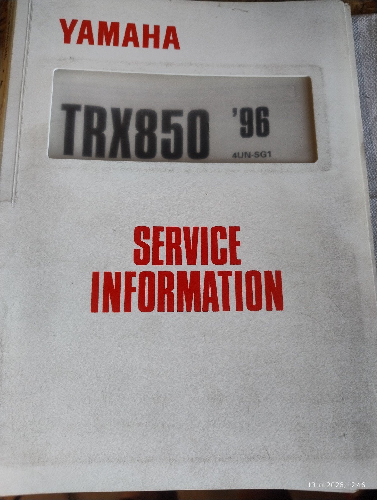 Yamaha TRX850 '96 Service Informatie Handboek, Verzenden, Yamaha