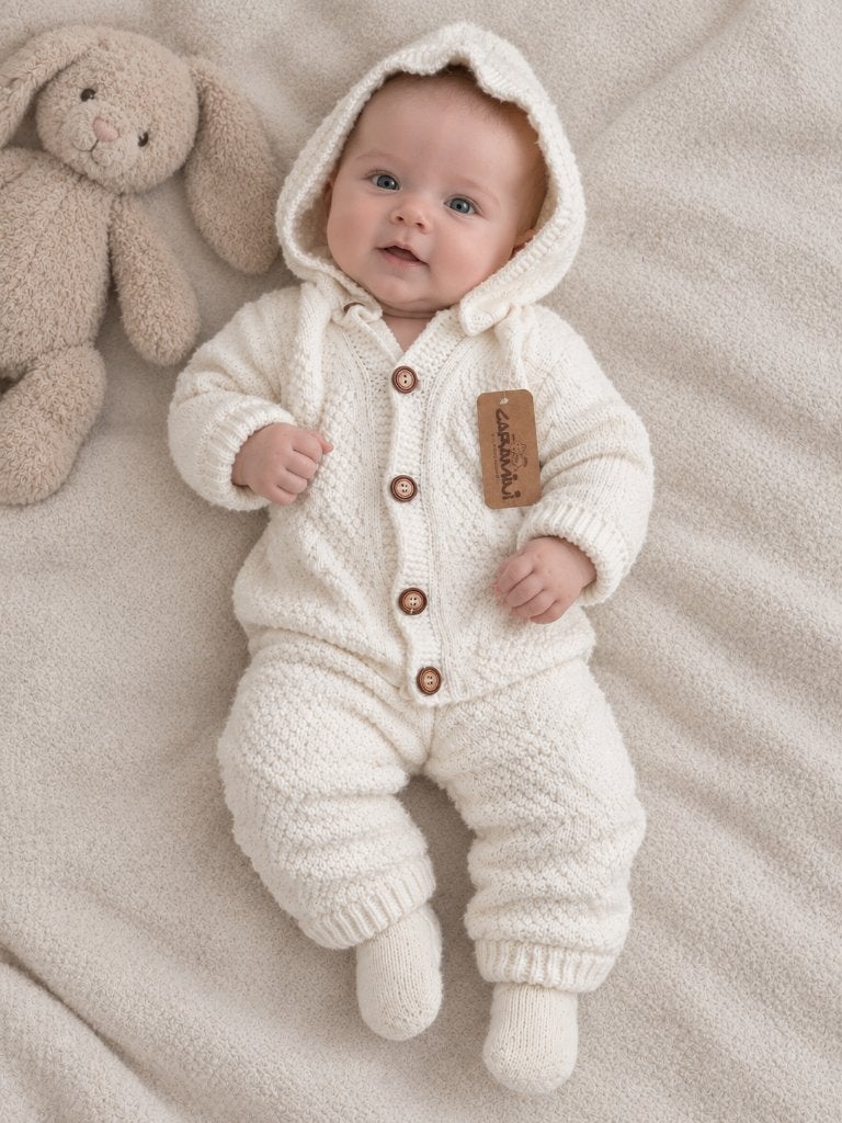 Boxpakje Caramini Knitwear creme gevoerd 3-6 maanden NIEUW, SO, Jongetje of Meisje, Nieuw, Info@juniorcompany.nl