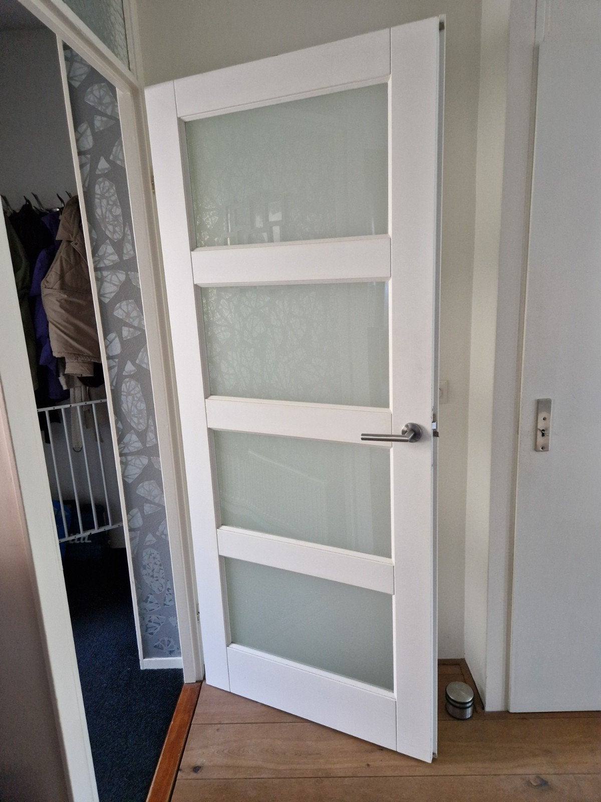 opdekdeur matglas 201 x 83, Ophalen, Gebruikt, 80 tot 100 cm, Binnendeur