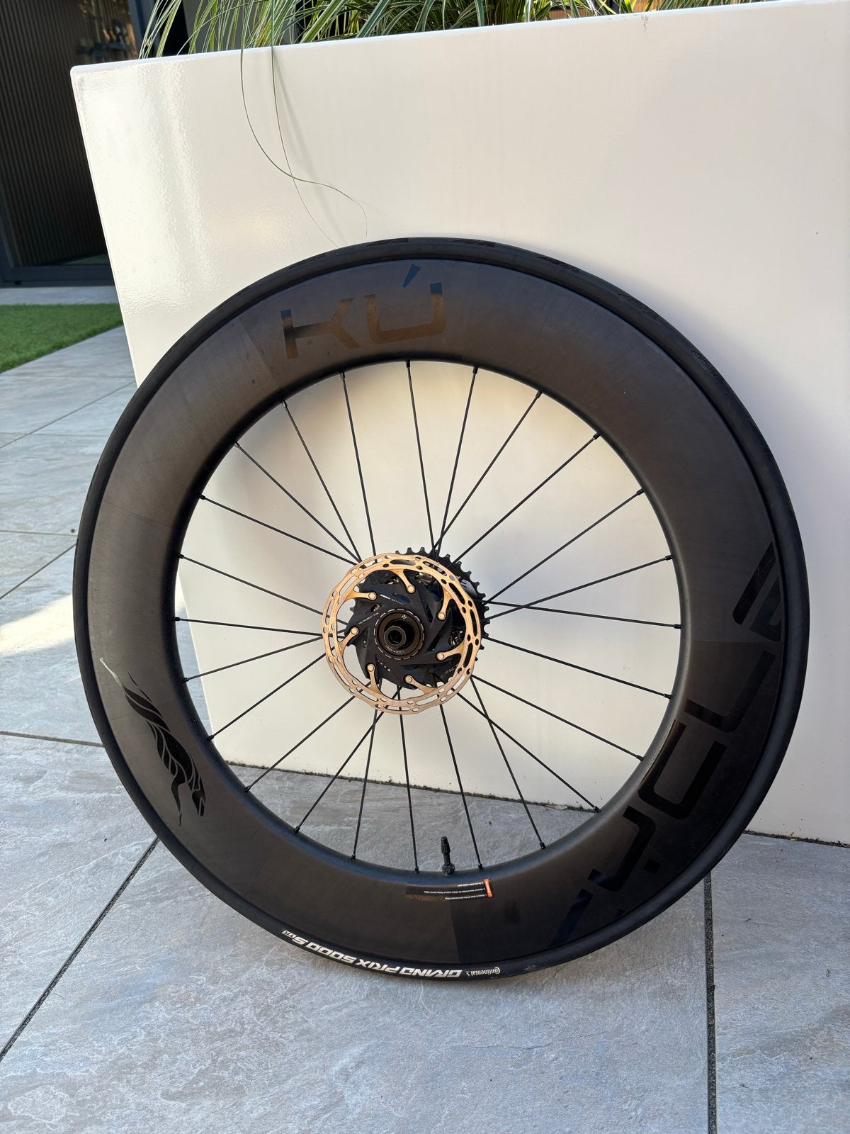 Carbon achterWiel met Cassette en Remschijf, Wiel, Gebruikt, Ophalen of Verzenden, Racefiets