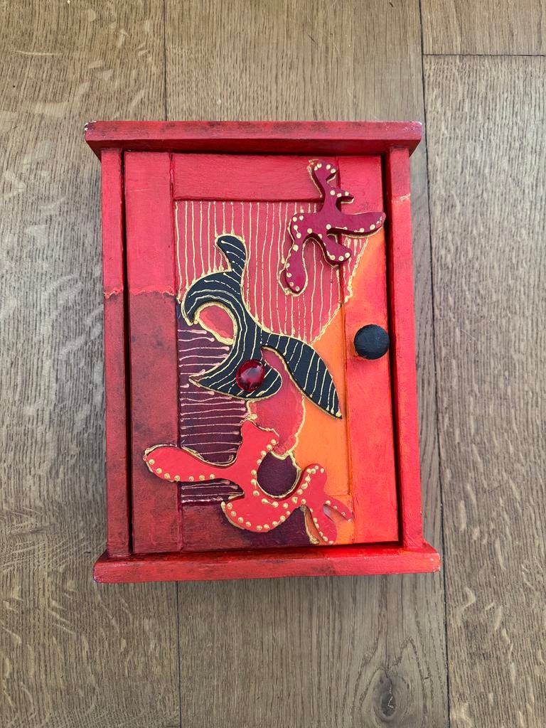 Sleutelkastje, Ophalen, 20 cm, Hout, Meerkleurig