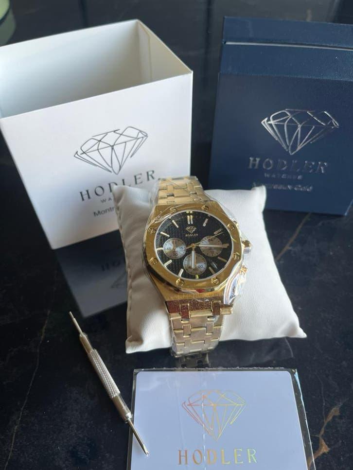 Hodler Montreaux-Gold Horloge - Nieuw in doos, Overige merken, Staal, Polshorloge, Nieuw