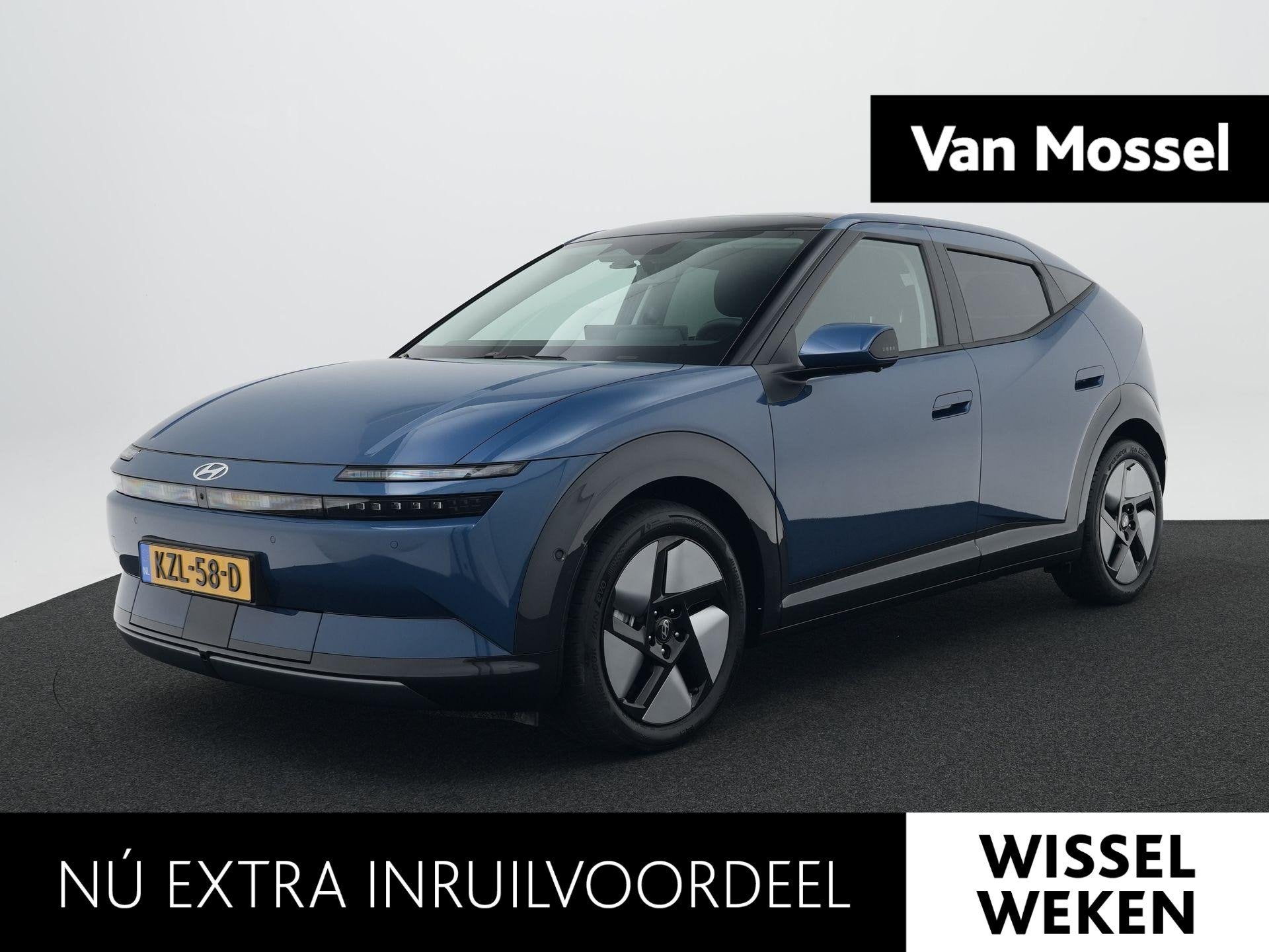 Hyundai IONIQ 3 Prime Sky 61 kWh | Beschikbaar 07-04-2026 |, Auto's, 136 pk, 750 kg, Blauw, Alcantara