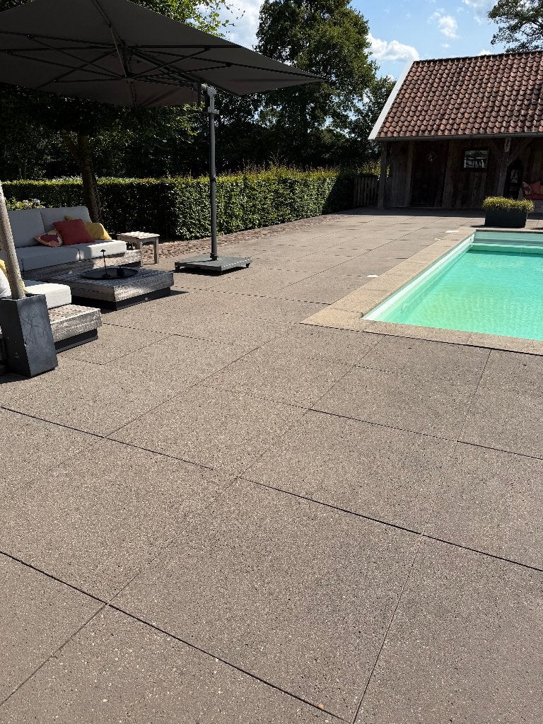 Oud Hollandse terrastegels 80x80x5 cm grijs (200 st.), Ophalen, Gebruikt, 10 m² of meer, Beton