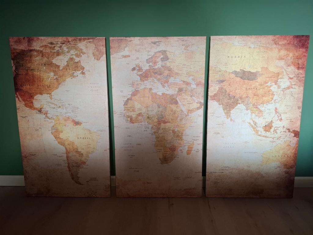 Canvas wereldkaart, Ophalen
