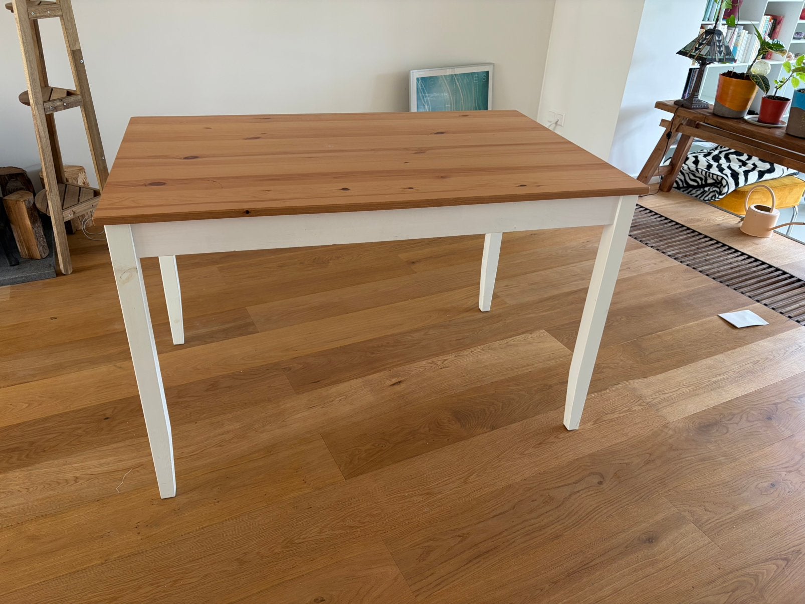 Houten eettafel ikea (lerhamn) 118x74 cm, Ophalen, 100 tot 150 cm, 50 tot 100 cm, Zo goed als nieuw