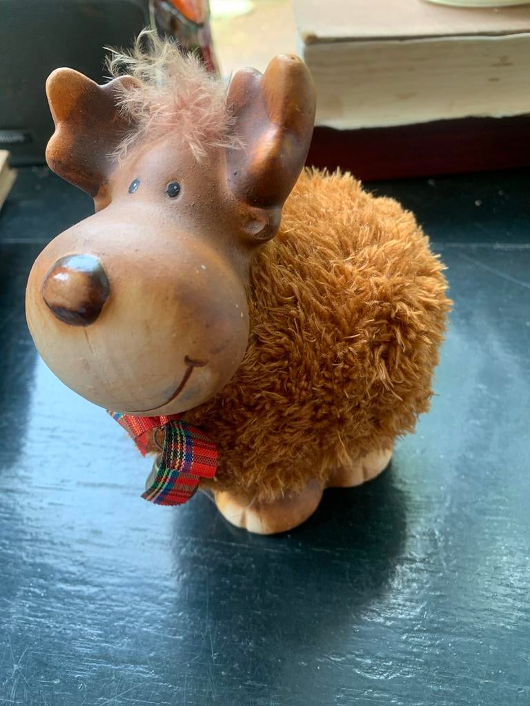 Schattigbeeldje van Eland, 15x15cm, Gebruikt, 15 cm, Decoratieobject, Steen/keramiek