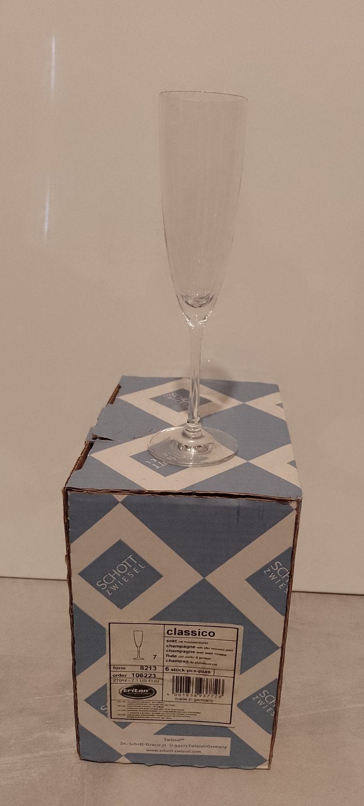 Schott Zwiesel Classico champagne glazen, nieuw, Glas of Glazen, Nieuw, Ophalen of Verzenden, Glas