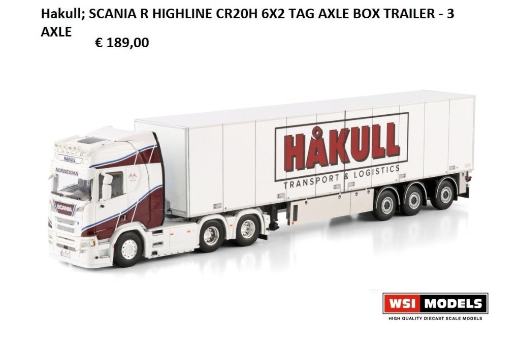 WSI Models scania hakull, Ophalen of Verzenden, Nieuw, Bus of Vrachtwagen, Wsi