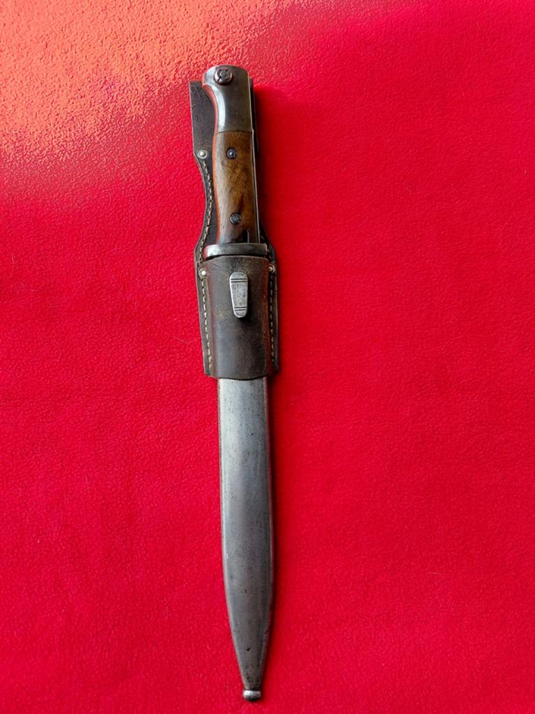 Duitse K98 Bajonet WO2 met Frog - Origineel, Verzamelen, Ophalen of Verzenden, Landmacht, Duitsland, Mes of Dolk